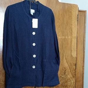 Navy Linen Jacket